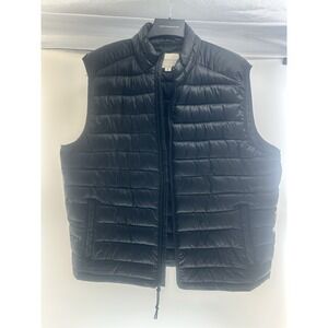 Aeropostale Quilted Puffer Vest Jacket‎ Unisex XL Black Full Zip Lightweigh